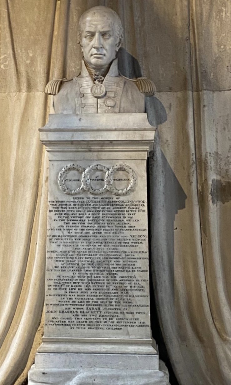 A bust of Admiral Collingwood. 